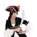 Chapeau tricorne noeuds rouges femme