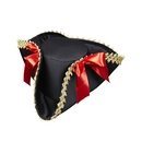 Chapeau tricorne noeuds rouges femme
