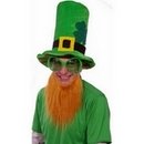 Chapeau velours vert avec barbe rousse Saint Patrick