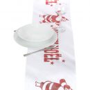 Chemin de table Joyeux Noël blanc et rouge