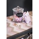 Chemin de table tissu chevrons rose / blanc / taupe