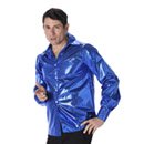Chemise disco à sequins bleus homme