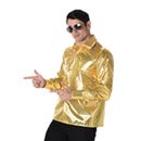 Chemise disco à sequins dorés homme