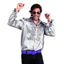 Chemise disco argentée homme