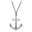 Collier ancre argentée adulte