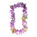 Collier fleurs hawaïennes violet