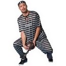 Déguisement prisonnier noir et blanc homme