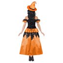 Déguisement sorcière noir et orange femme Halloween