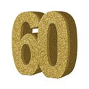 Décoration de table 60 ans Or 20 x 20 cm