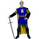 Déguisement chevalier bleu et doré homme