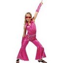 Déguisement disco rose brillant fille
