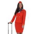 Déguisement Hôtesse de l\'air rouge femme