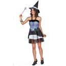 Déguisement sorcière femme Halloween bleu