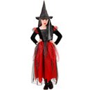 Déguisement sorcière noire et rouge fille Halloween