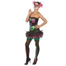 Déguisement squelette coloré femme Halloween