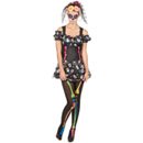 Déguisement tête de mort colorée femme Dia de los muertos