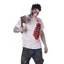 Déguisement zombie avec côtes en latex homme halloween