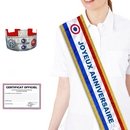 Echarpe humoristique tricolore Joyeux anniversaire