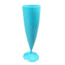 10 flûtes à Champagne en plastique rigide monobloc bleu turquoise 13 cl