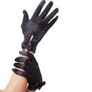 Gants courts noirs avec noeud femme