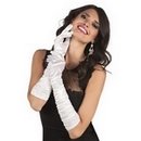Gants longs satinés blancs femme
