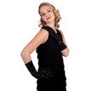 Gants noirs pailletés 40cm adulte