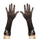 Gants toile d\'araignées avec crâne en strass femme Halloween
