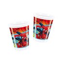 8 Gobelets en plastique Spiderman™ 20 cl