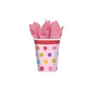 8 gobelets Pois rose