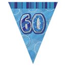 Guirlande Fanions bleue Age 60 ans