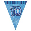 Guirlande Fanions bleue Age 70 ans