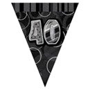 Guirlande Fanions gris Age 40 ans