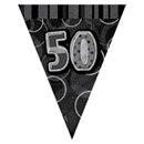 Guirlande Fanions gris Age 50 ans