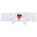 Jarretière sexy dentelle blanche coeur rouge femme