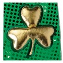 Cravate verte paillettée et trèfle dorée Saint-Patrick adulte 91,4 cm