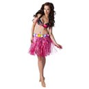Jupe hawaïenne courte rose adulte