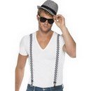 Kit damier chapeau et bretelles