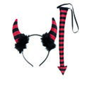 Kit diablesse rayée rouge et noir femme Halloween