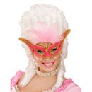 Loup baroque avec plumettes roses femme