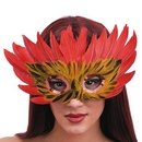 Loup rouge et orange avec plumes adulte