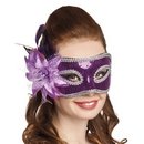 Loup vénitien avec fleur violette adulte