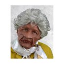 Masque latex grand-mère avec cheveux et bouche articulée adulte