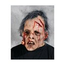 Masque luxe latex zombie ?il sanglant avec cheveux adulte Halloween