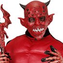 Masque démon avec cornes noires adulte Halloween