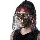 Masque tête de mort pirate doré adulte