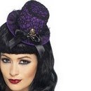 Mini chapeau tête de mort femme Halloween
