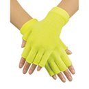 Mitaines courtes jaune fluo adulte