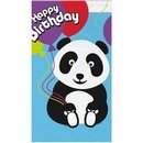Nappe en plastique Anniversaire Panda 137 x 213 cm