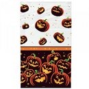 Nappe plastique citrouille noire Halloween