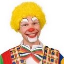 Perruque afro jaune de clown adulte